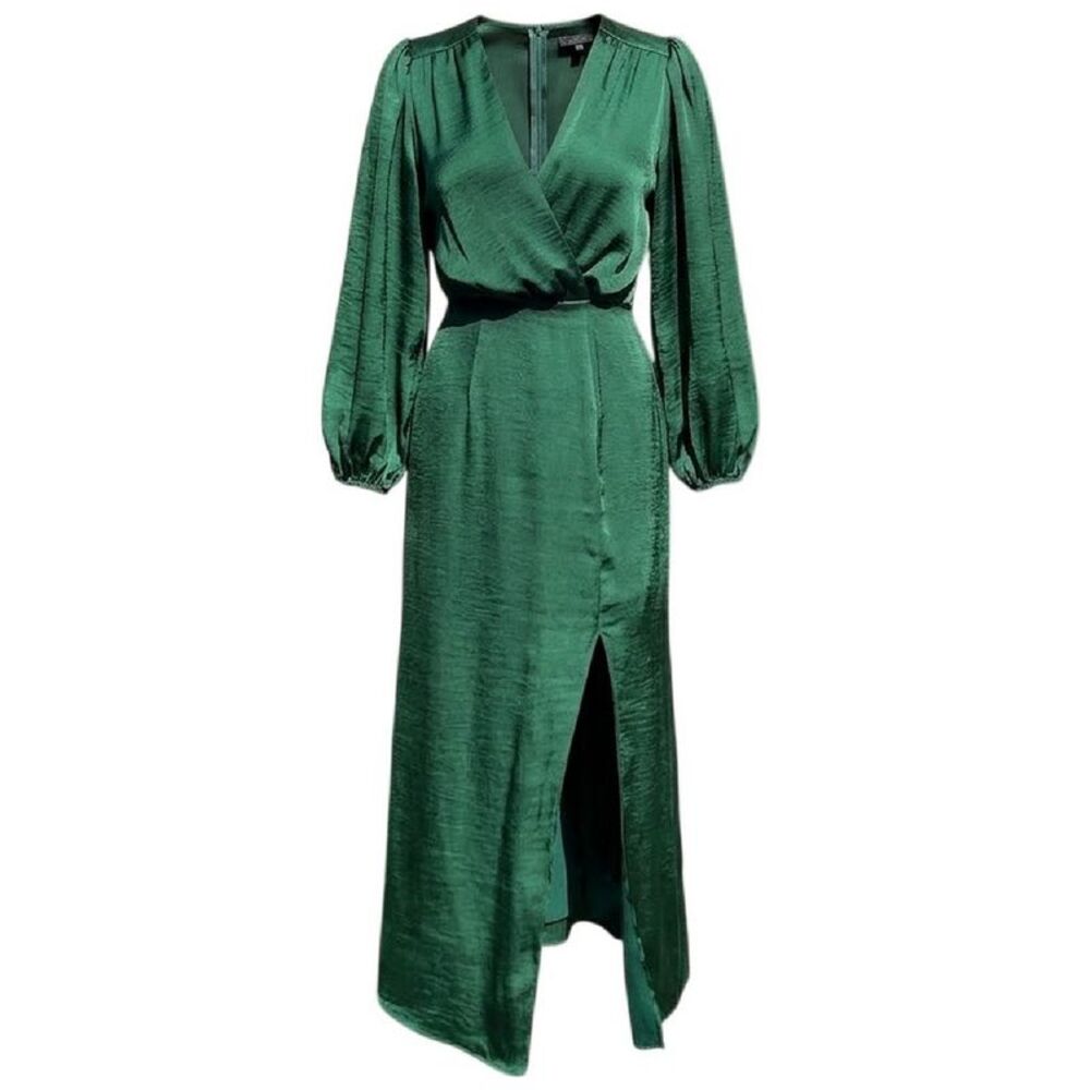 AX Paris Womens/Ladies Satin Long-Sleeved Wrap Dress / Teal